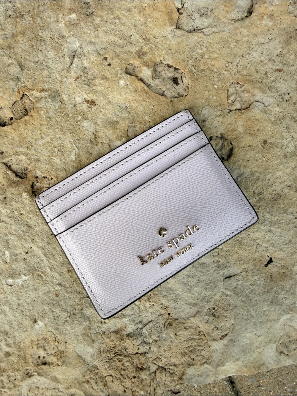 Kate Spade Pearl Embellished Card Holder Light Purple Lavender
